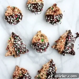 Festive Krispie Delights 6 Finished Holiday Rice Krispies with chocolate and peppermint
