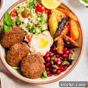 Overhead view of Falafel Buddha bowl