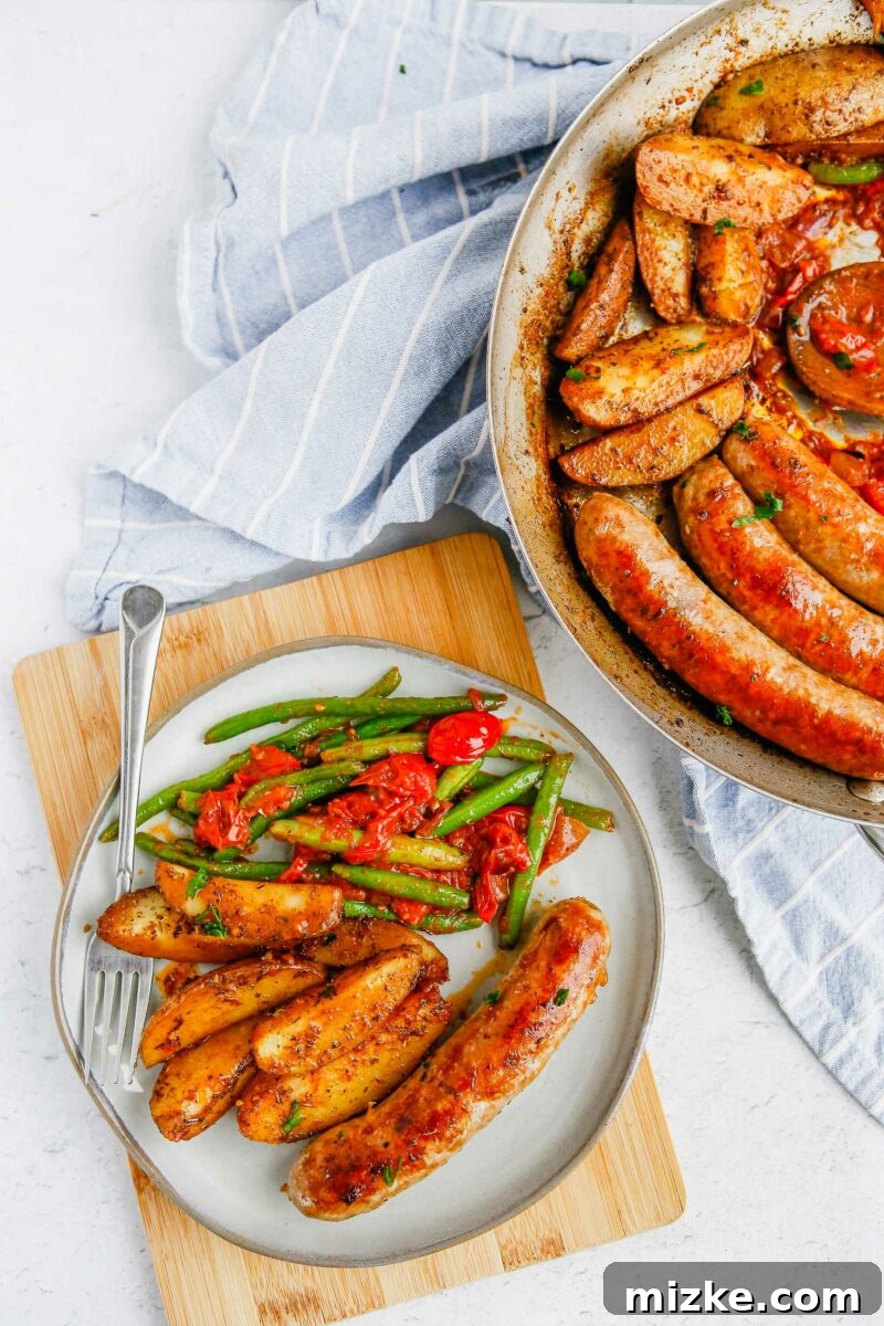 Easy Sheet Pan Sausage and Roasted Vegetables 3 Close-up of fresh ingredients for One-Pan Sausage and Vegetables, showcasing vibrant colors.