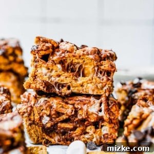 A delicious Golden Grahams S'mores Bar recipe image.