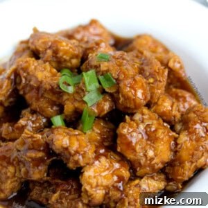 Lightened Up General Tso Chicken dish