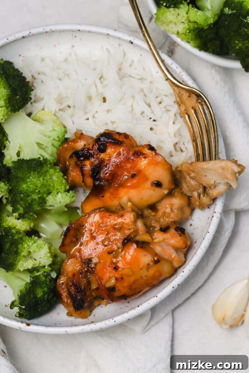 Sticky Honey Soy Glazed Chicken 2 This honey soy chicken is easy to put together and has a great Asian flavor profile for those nights you feel like giving a little pizazz to your dinner!