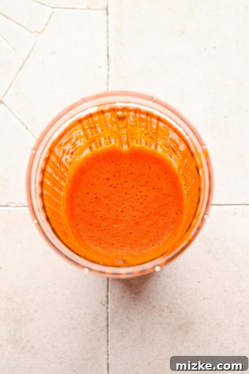 Bold Chipotle Guajillo Garlic Steak 8 The blended garlic guajillo marinade in a blender, ready for the steak.