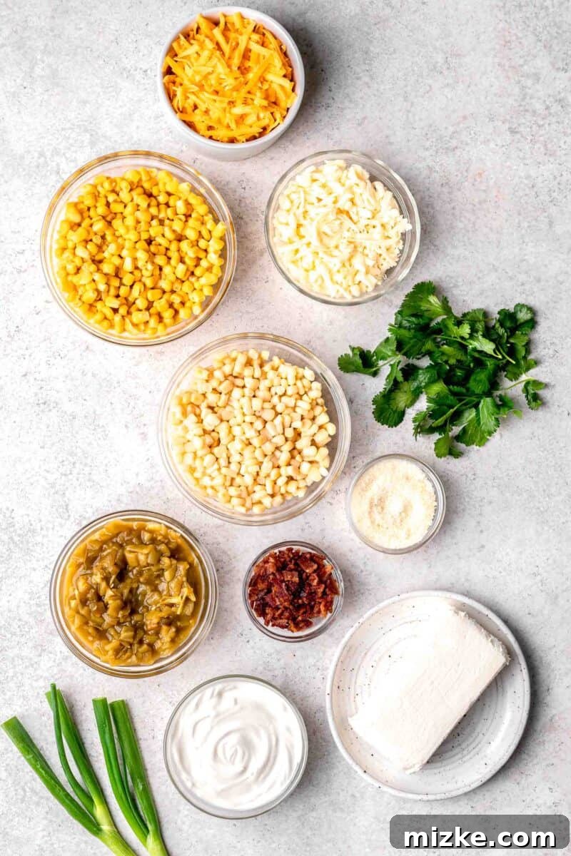 ingredients for corn dip