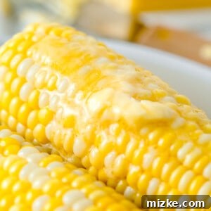 melted butter on top of corn on the cob