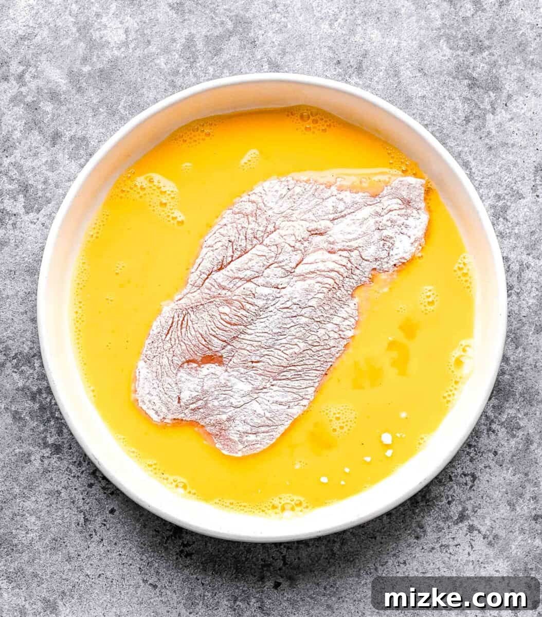 This easy chicken francese is made of tender chicken breast halves lightly breaded, pan-fried, and finished in a bright lemon-butter sauce. Dredging chicken in an egg mixture.