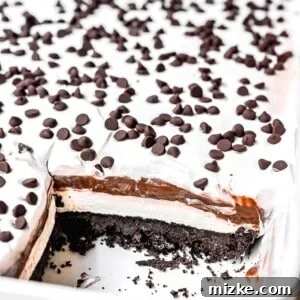 layers inside chocolate lasagna