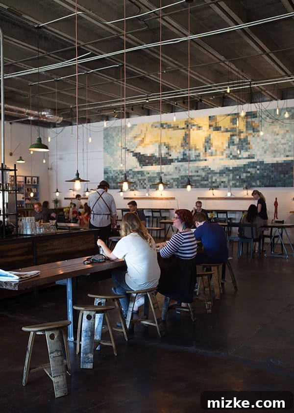 Feasting Through Music City 3 Exterior of Barista Parlor in East Nashville, showcasing its industrial-chic facade