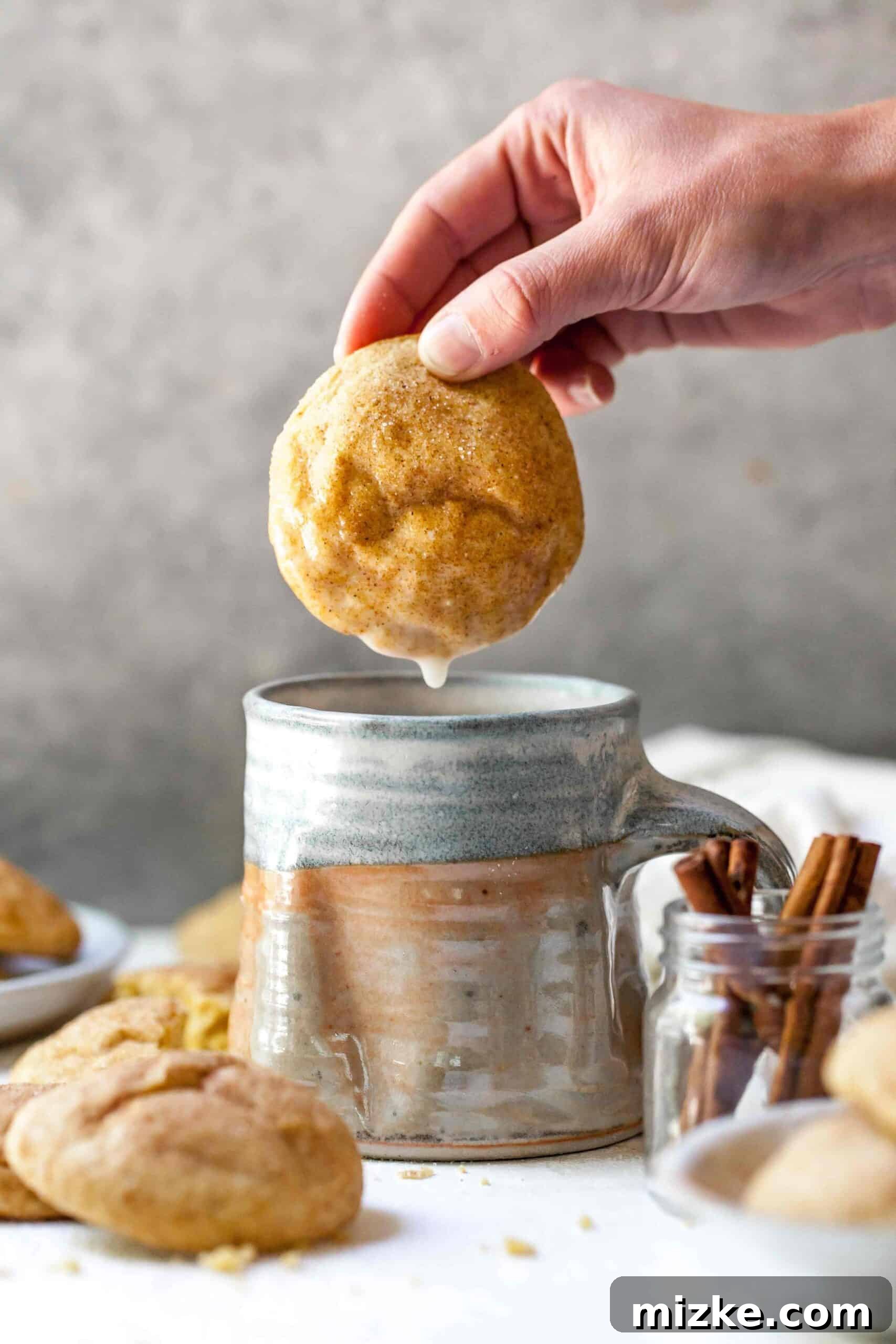 Harvest Pumpkin Spice Snickerdoodles 4 A stack of warm pumpkin spice snickerdoodles, ready to be enjoyed as a cozy Fall treat.