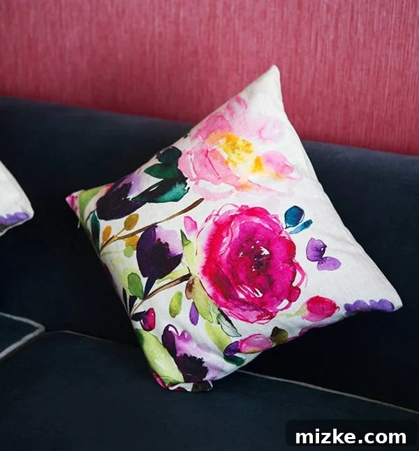 Comfort and style blend seamlessly in the suite's decor. Decorative pillows on a sofa, adding texture and color to the room.