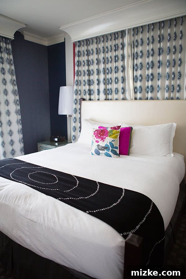 A peaceful retreat in the heart of San Francisco. The elegant bedroom interior, designed for ultimate relaxation.