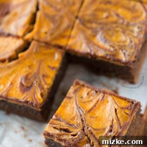 Marbled Pumpkin Cheesecake Brownies 2 Pumpkin Cheesecake Swirl Brownies | tablefortwoblog.com