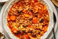 Hearty Beef Barley and Cabbage Soup