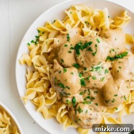 Swedish meatballs in creamy gravy