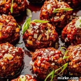 Mongolian style meatballs glazed with sauce