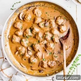 Salisbury steak style meatballs with mushroom gravy