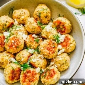 Greek chicken meatballs with herbs and lemon