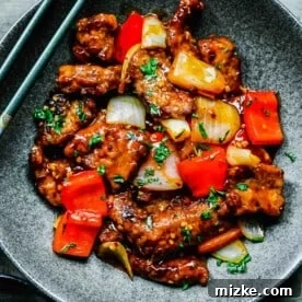 Beijing beef on a plate