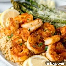 lemon pepper shrimp on a bed of couscous