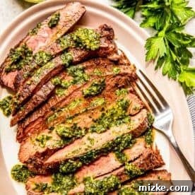 grilled chimichurri flank steak