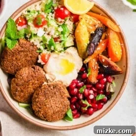 falafel buddha bowl overhead